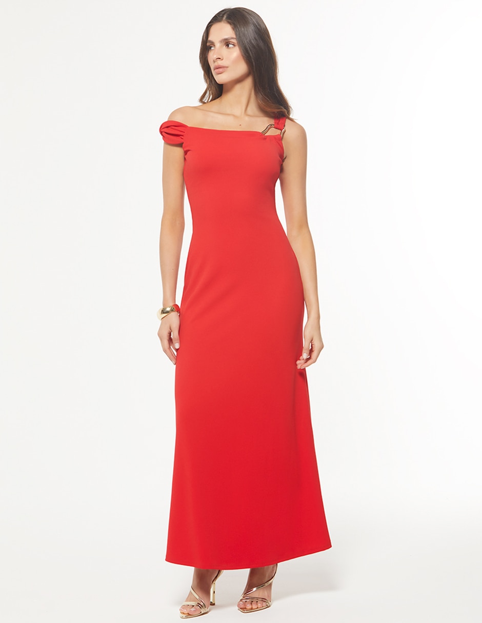 Vestido largo cocktail red muse para mujer 4