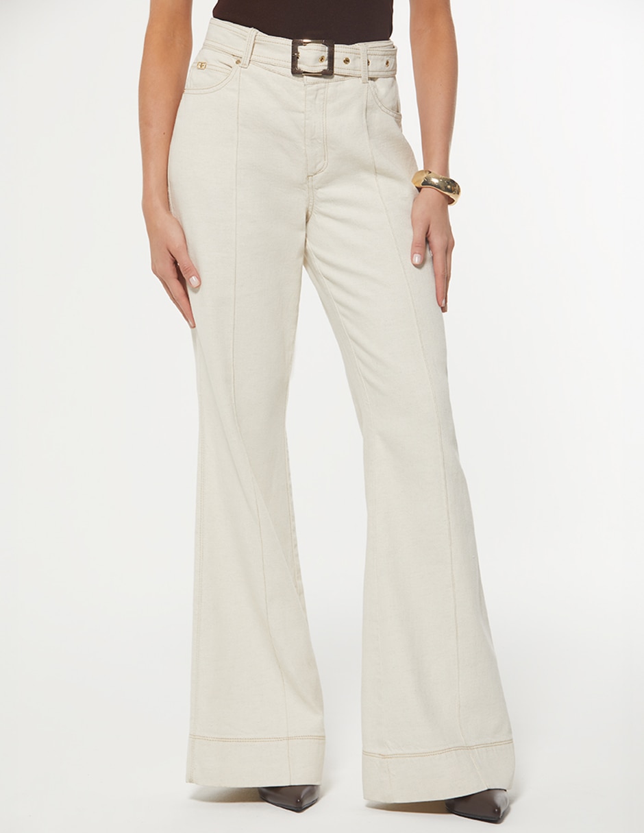 Jeans regular campana indigo desierto corte cintura para mujer Jeans regular campana indigo desierto corte cintura para mujer