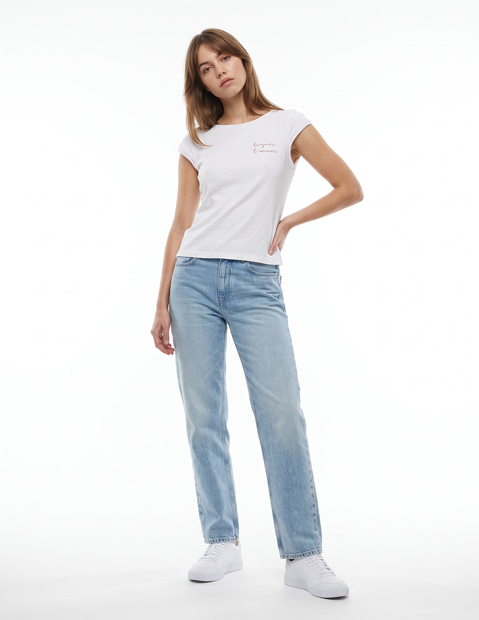 Playera manga corta cuello redondo para mujer 3