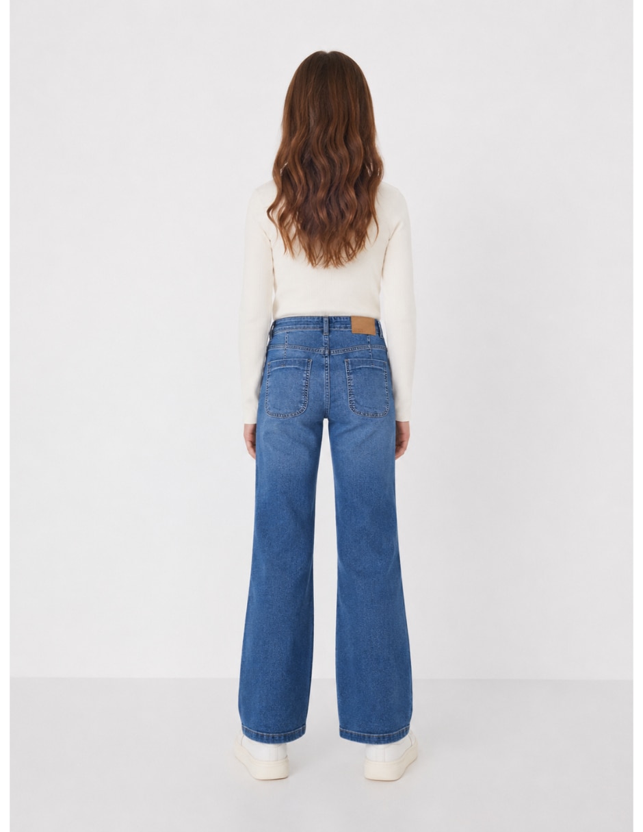 Jeans wide leg Vero Moda corte cintura alta para mujer