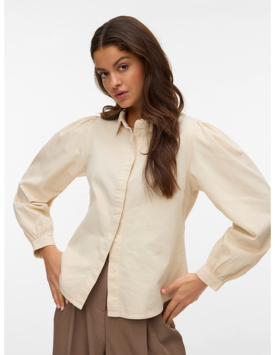 Camisa de algodón manga larga para mujer 1