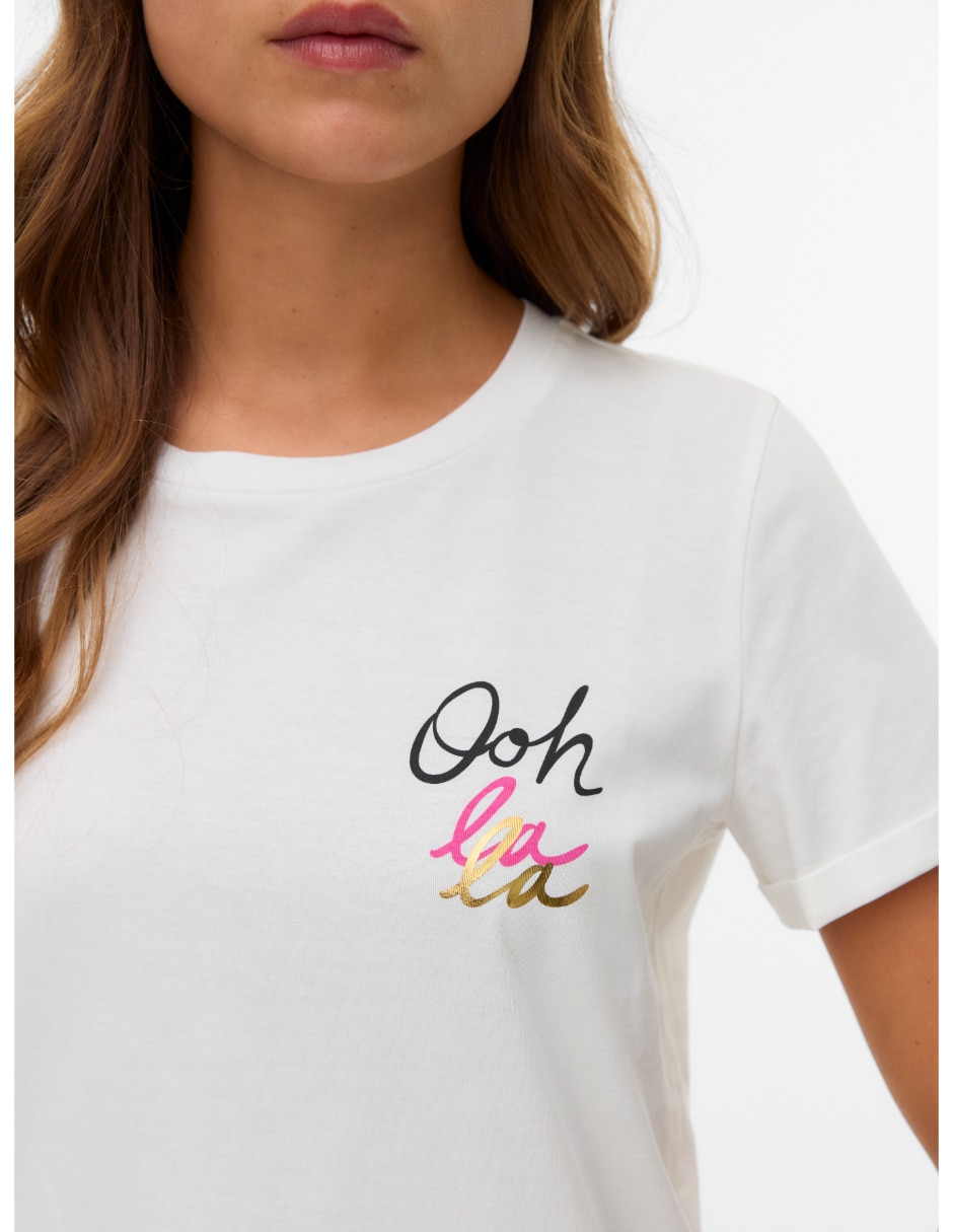 Playera manga Corta 10340181 cuello redondo para mujer 3