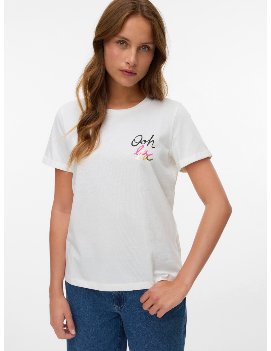 Playera manga Corta 10340181 cuello redondo para mujer