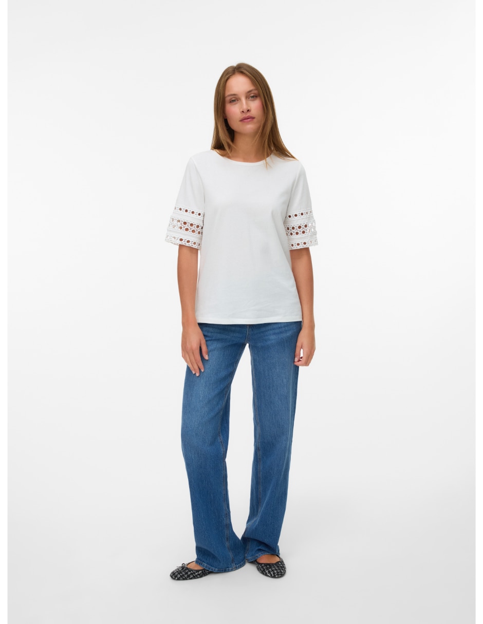 Playera manga Al Codo 10340787 cuello redondo para mujer 4
