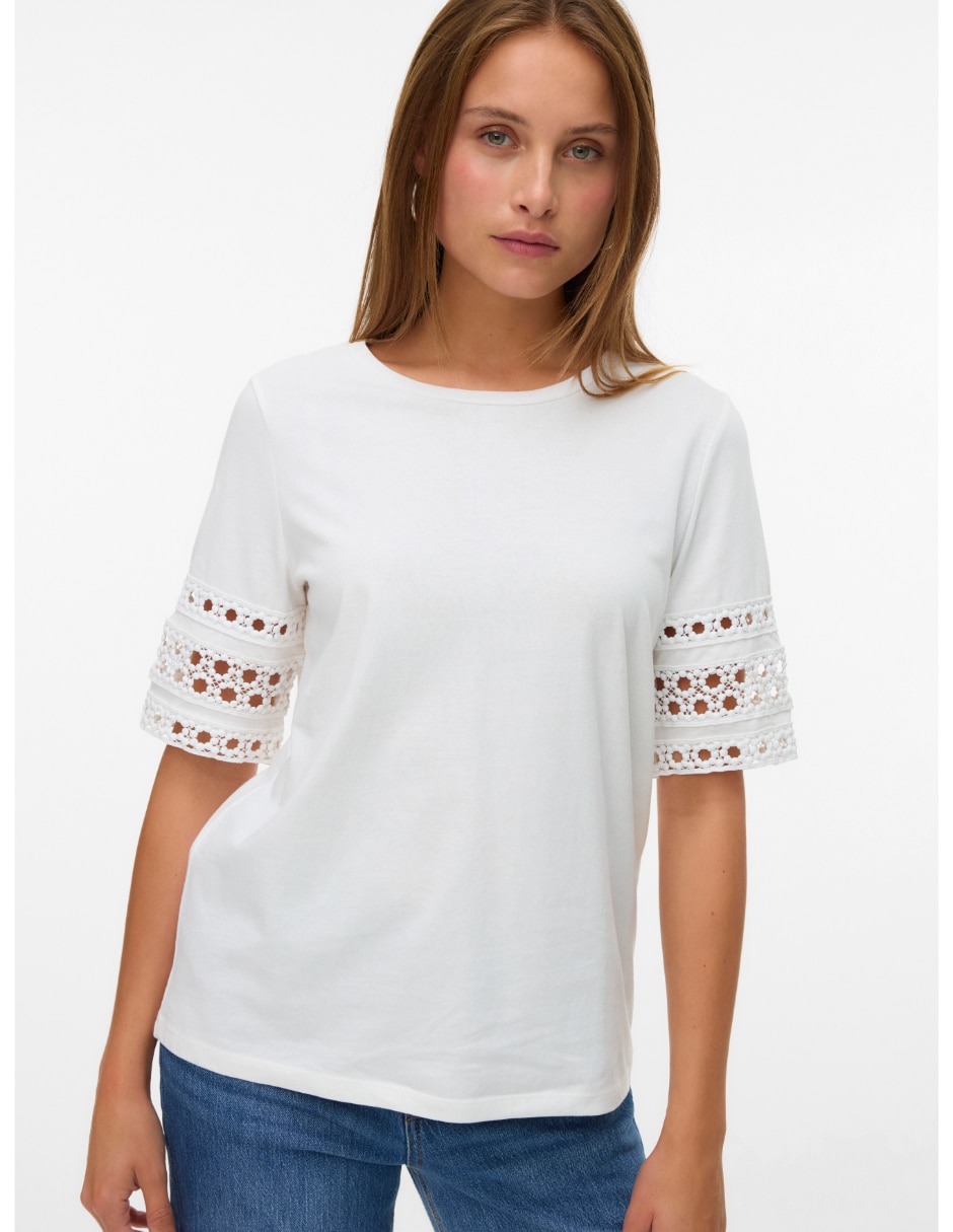 Playera manga Al Codo 10340787 cuello redondo para mujer