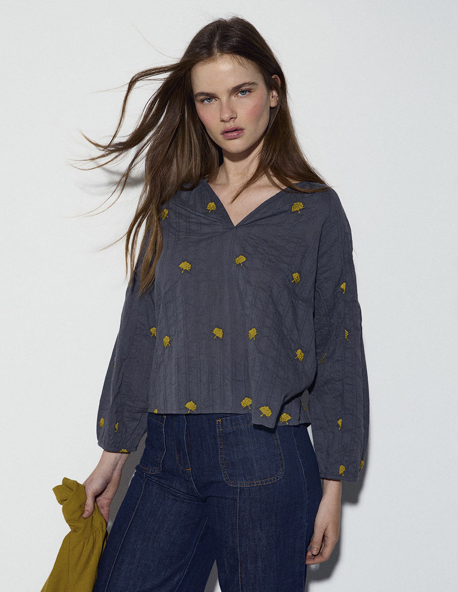 Blusa manga larga para mujer