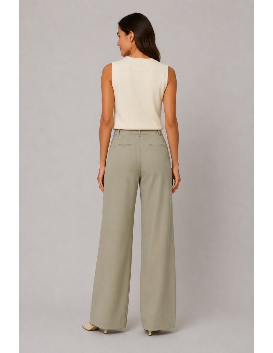 Pantalón de vestir wide leg para mujer 2