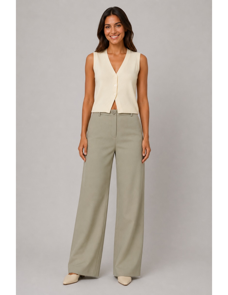 Pantalón de vestir wide leg para mujer 3