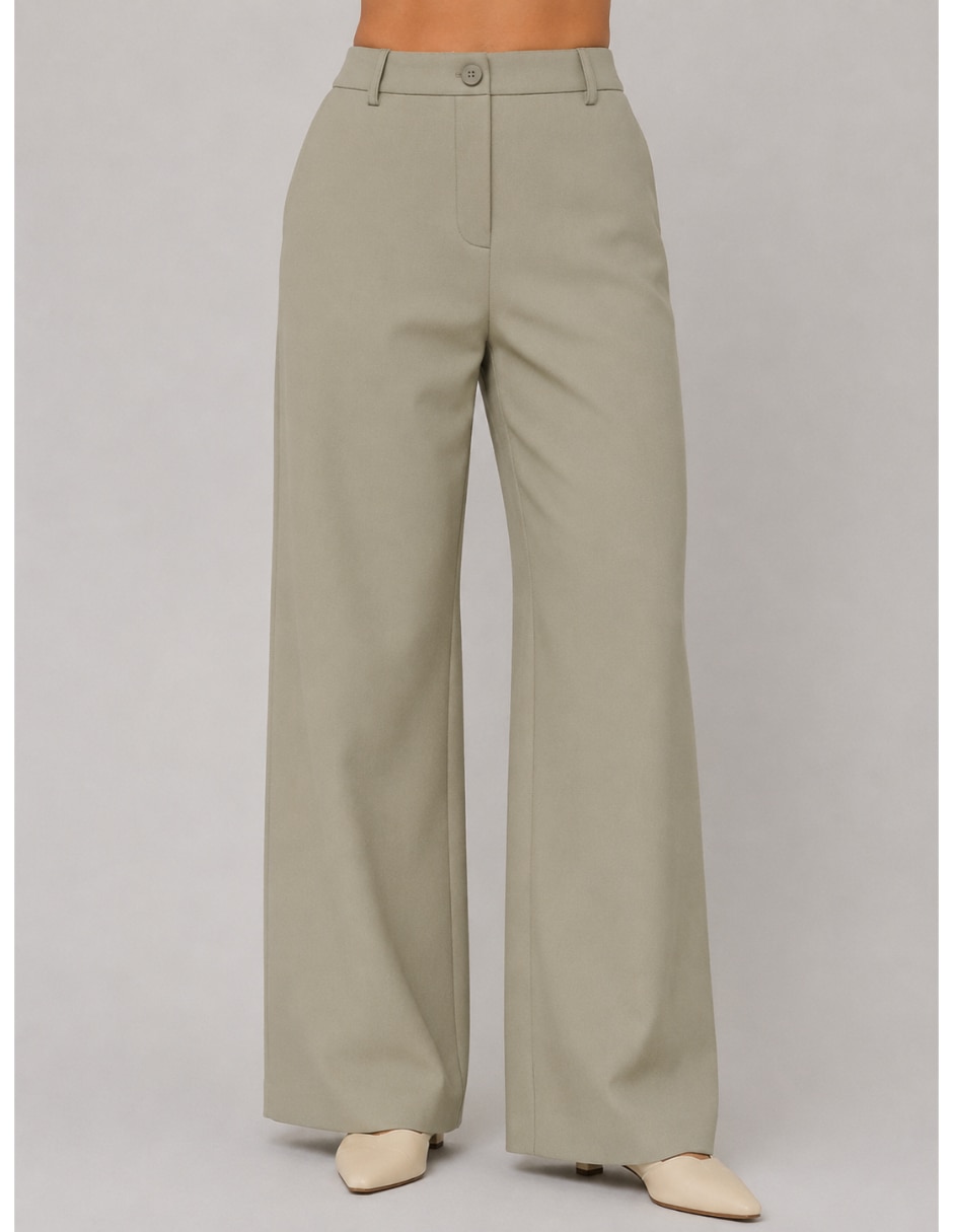Pantalón de vestir wide leg para mujer