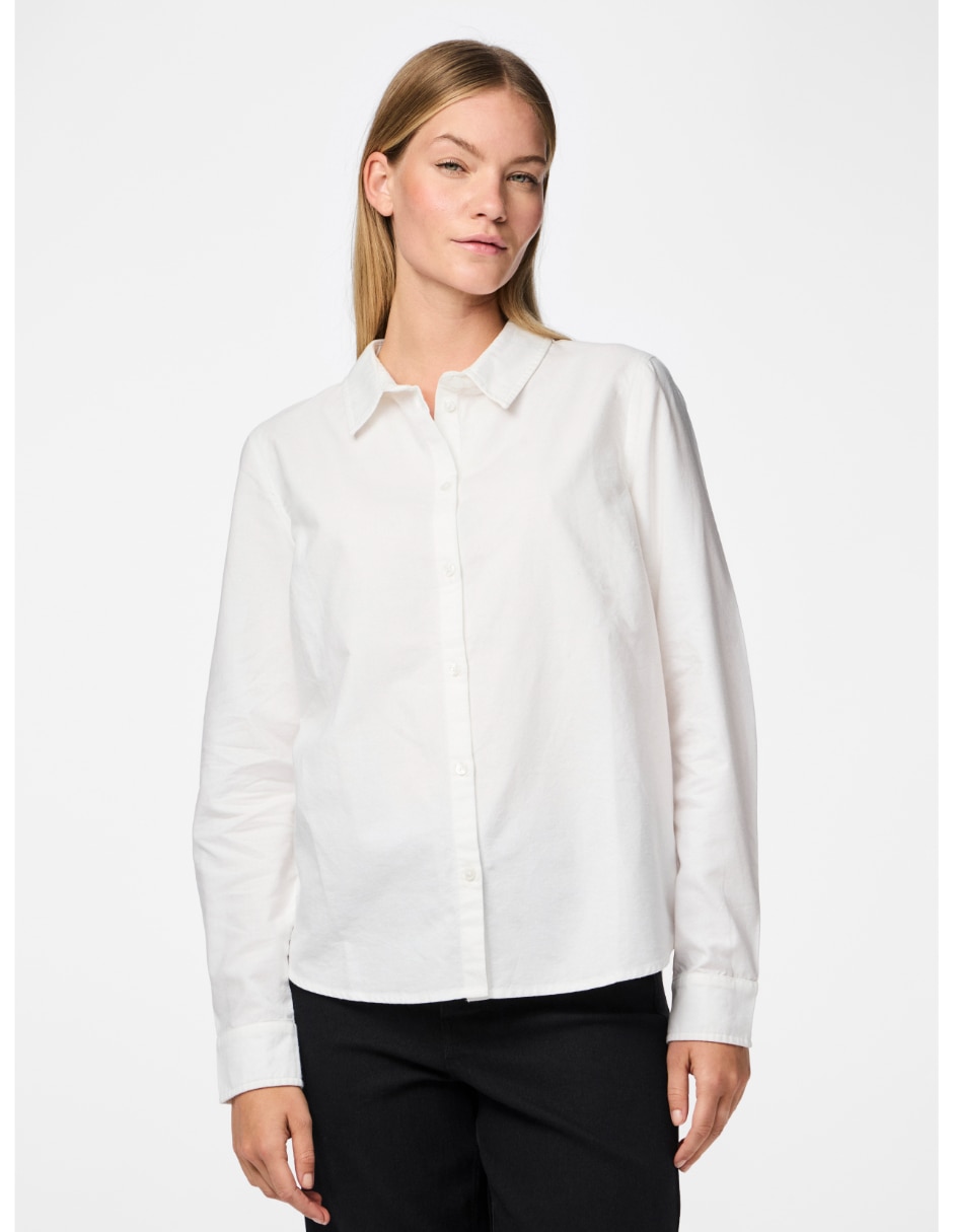 Camisa de algodón manga larga para mujer