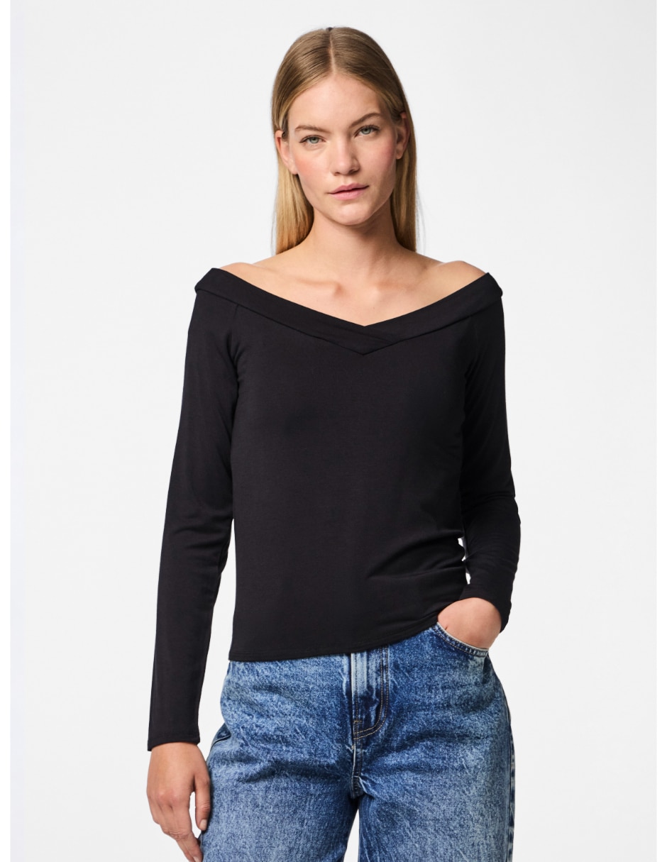 Playera manga Larga 17103018 cuello V para mujer Playera manga Larga 17103018 cuello V para mujer