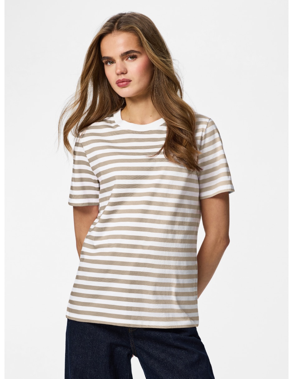 Playera manga corta cuello redondo para mujer