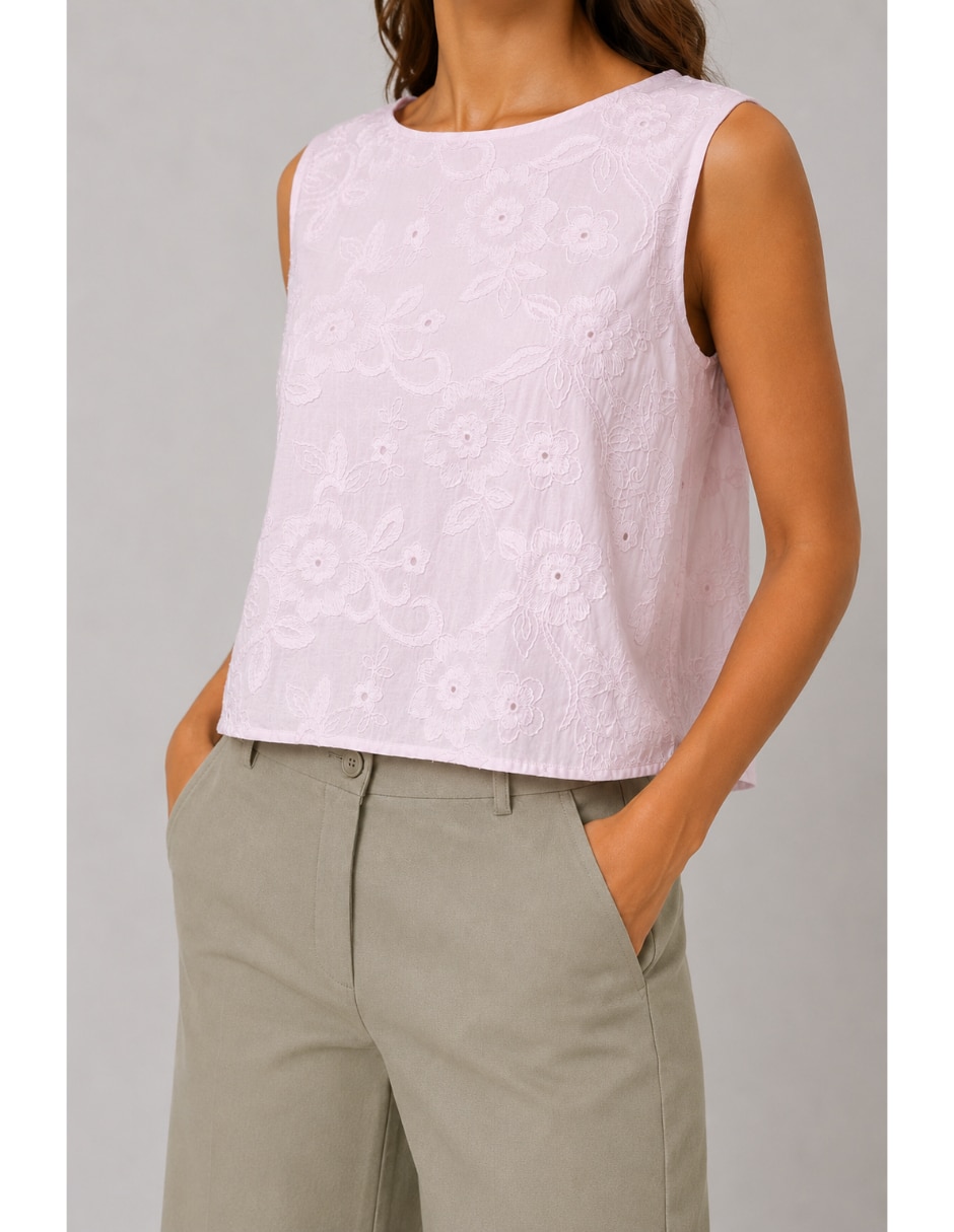 Top cuello redondo tirante ancho 3