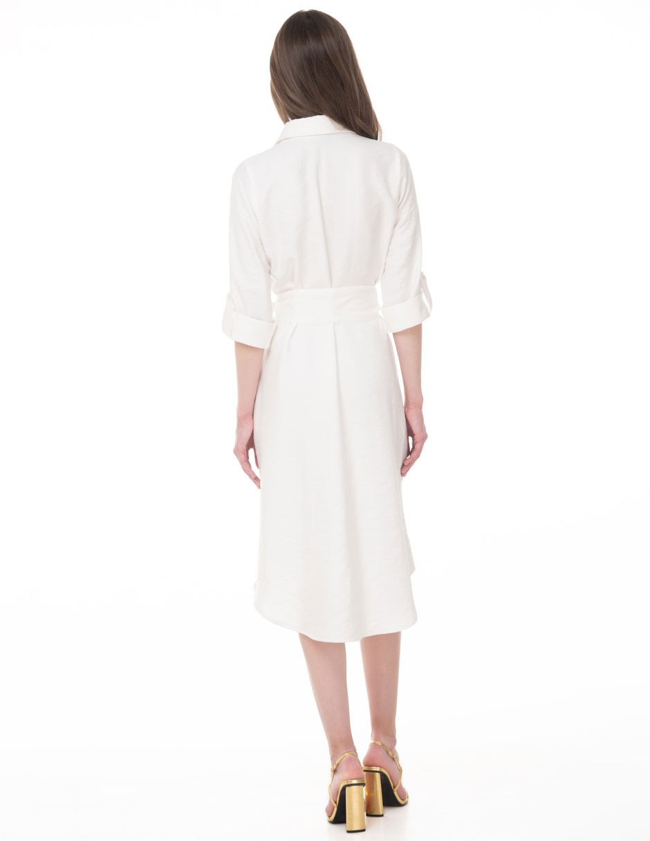 Vestido camisero midi casual para mujer 2