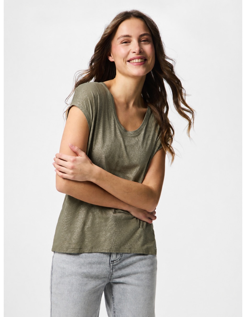 Playera Pieces manga corta para mujer