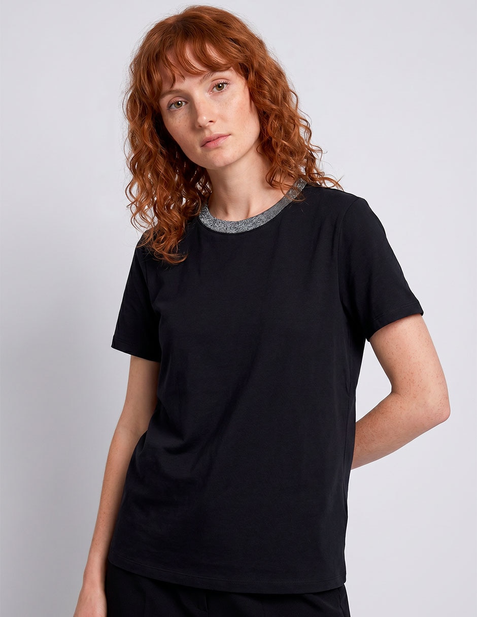 Playera manga corta cuello redondo para mujer Playera manga corta cuello redondo para mujer