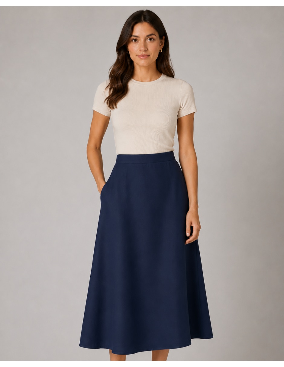 Falda pantalón midi a la cintura alta 3