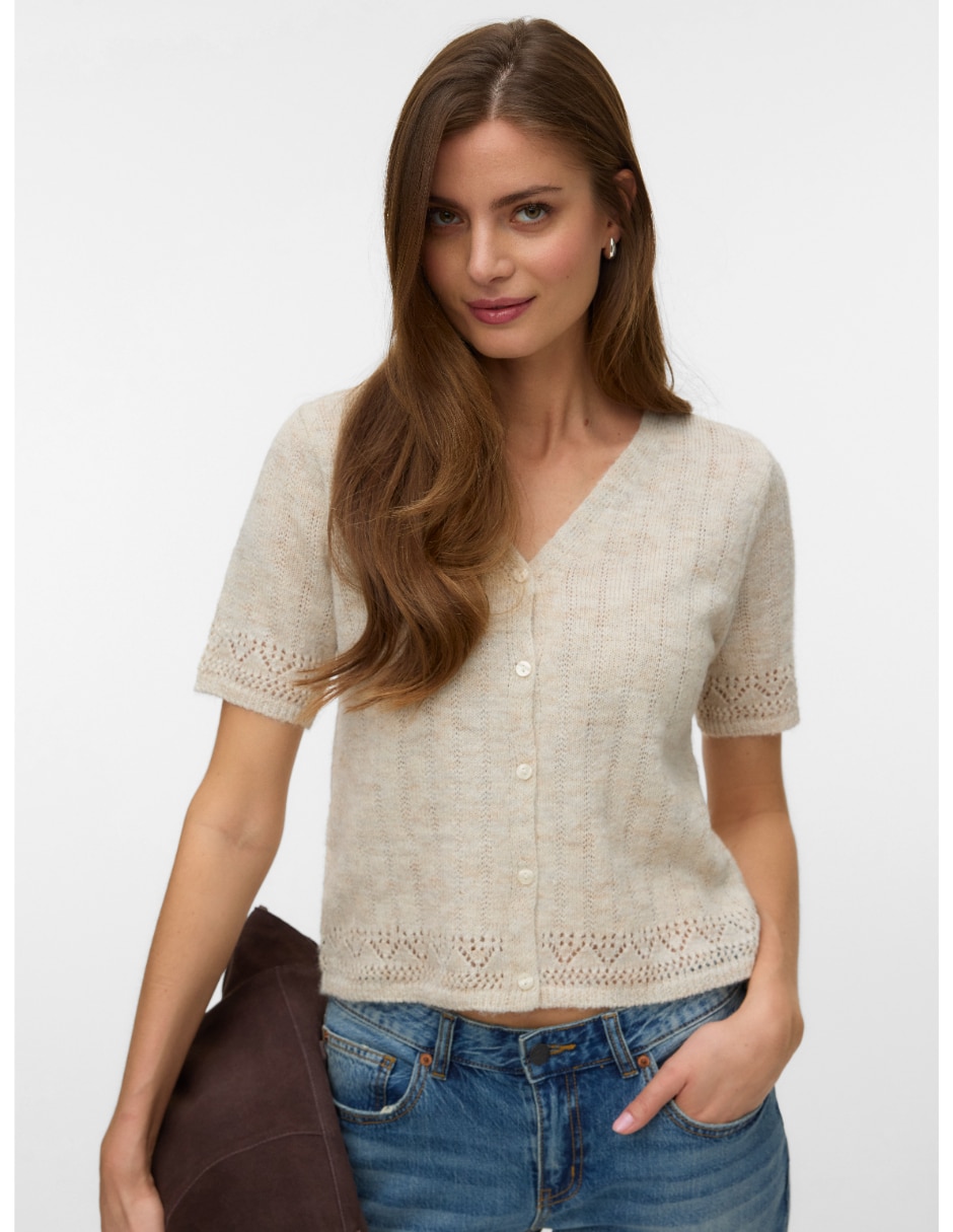 Suéter cuello V para mujer