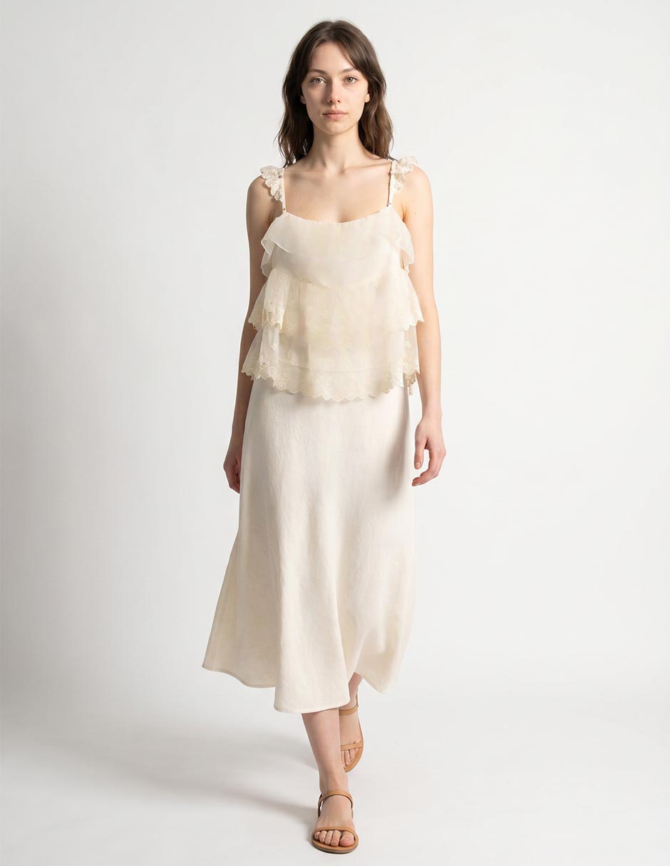 Top cuello v escote v tirante ajustable