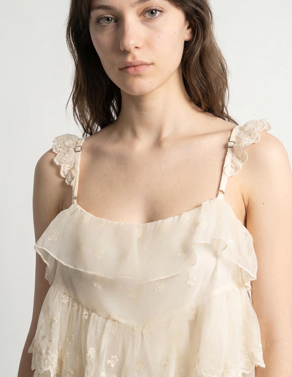 Top abercrombie & fitch cuello v escote v tirante ajustable