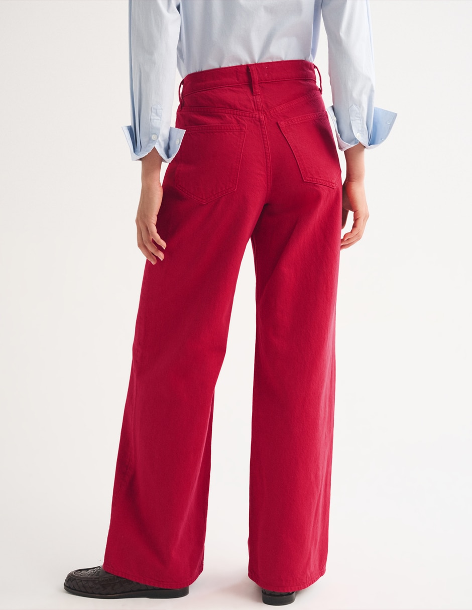 Jeans wide leg corte cintura alta para mujer 3