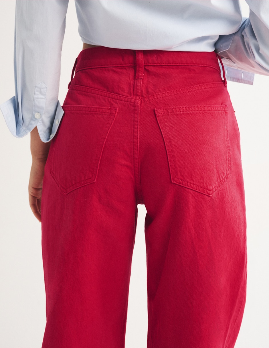 Jeans wide leg corte cintura alta para mujer 6