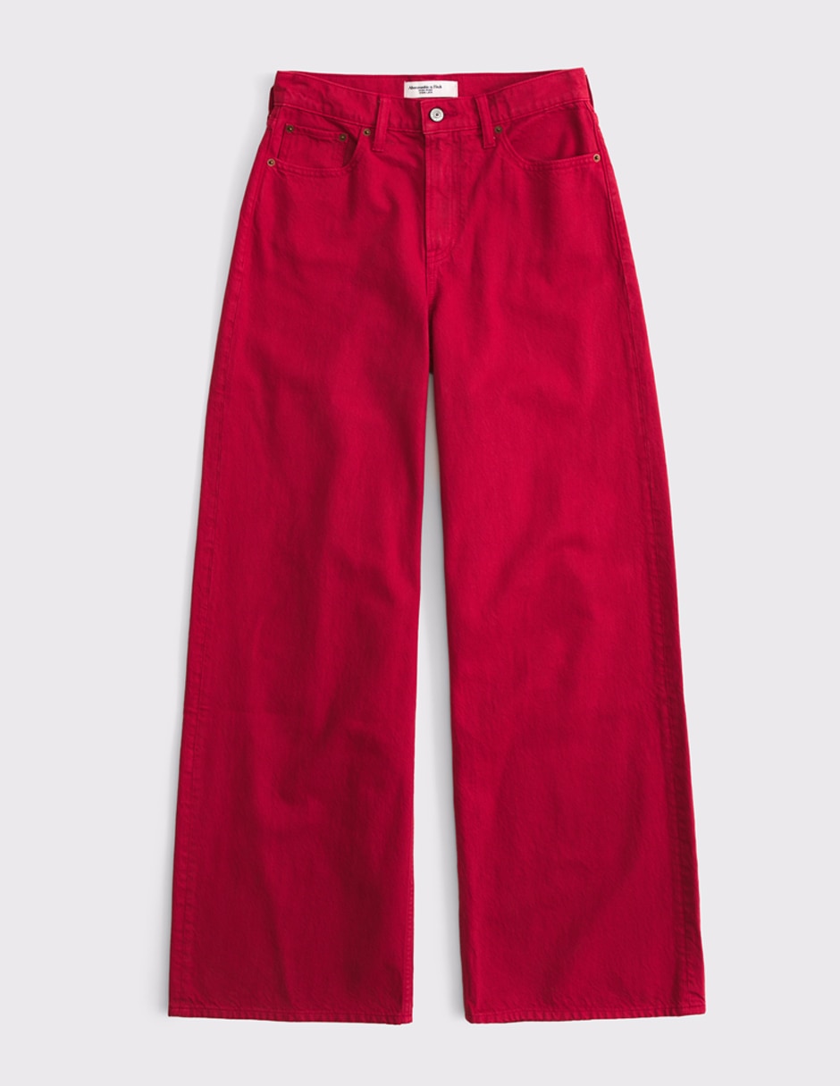 Jeans wide leg corte cintura alta para mujer