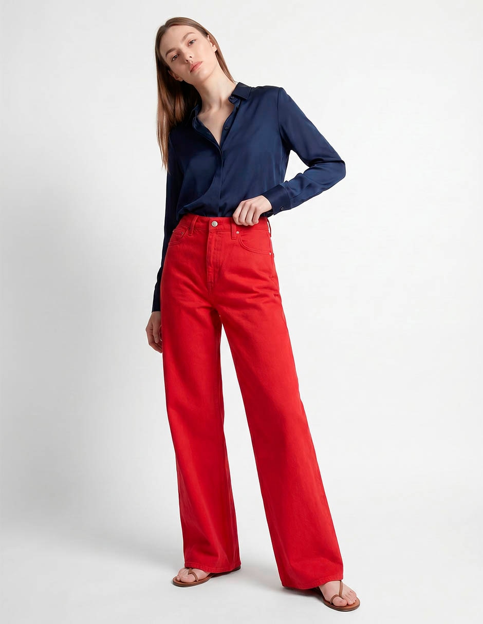 Jeans relaxed wide leg para mujer 3