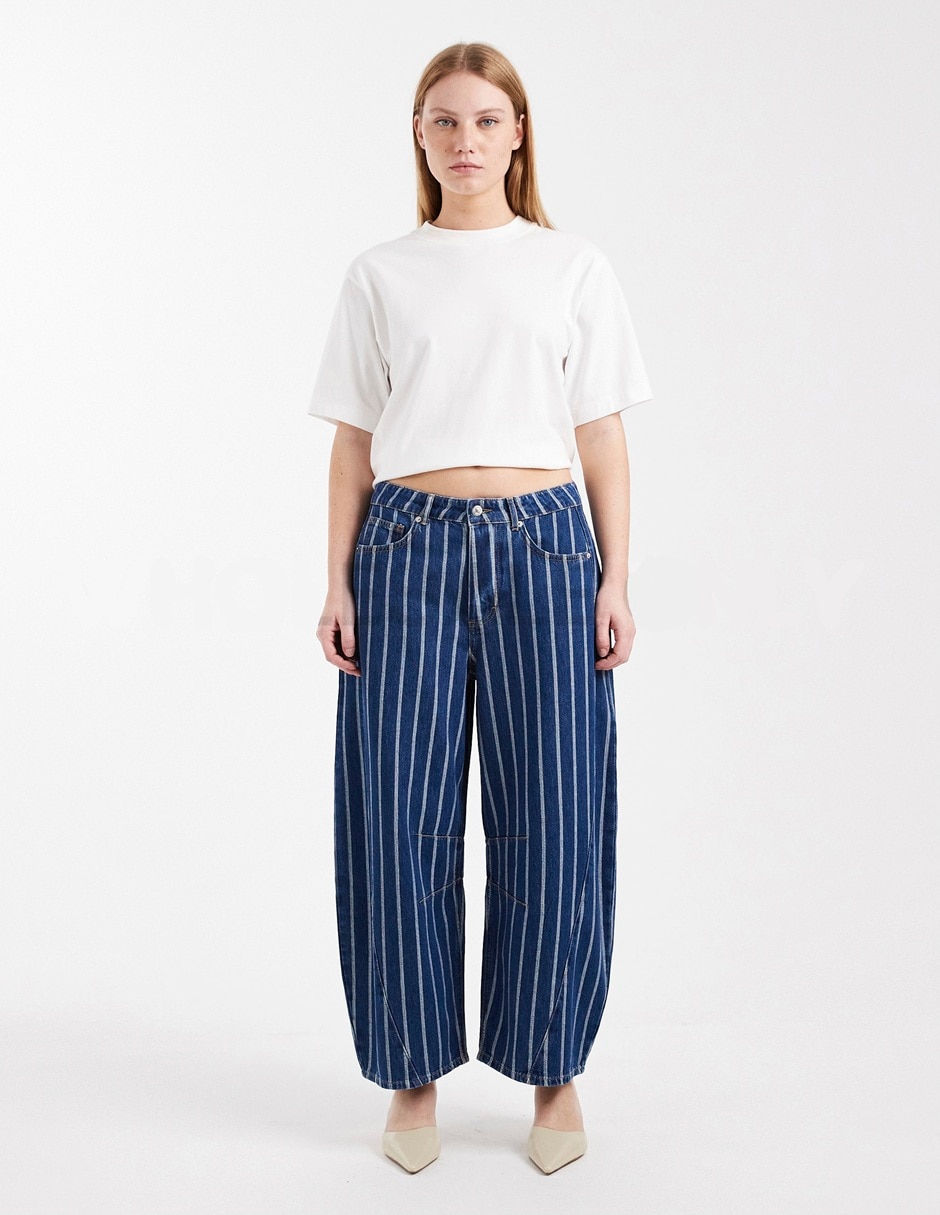 Jeans regular wide leg media cintura para mujer Jeans regular wide leg media cintura para mujer