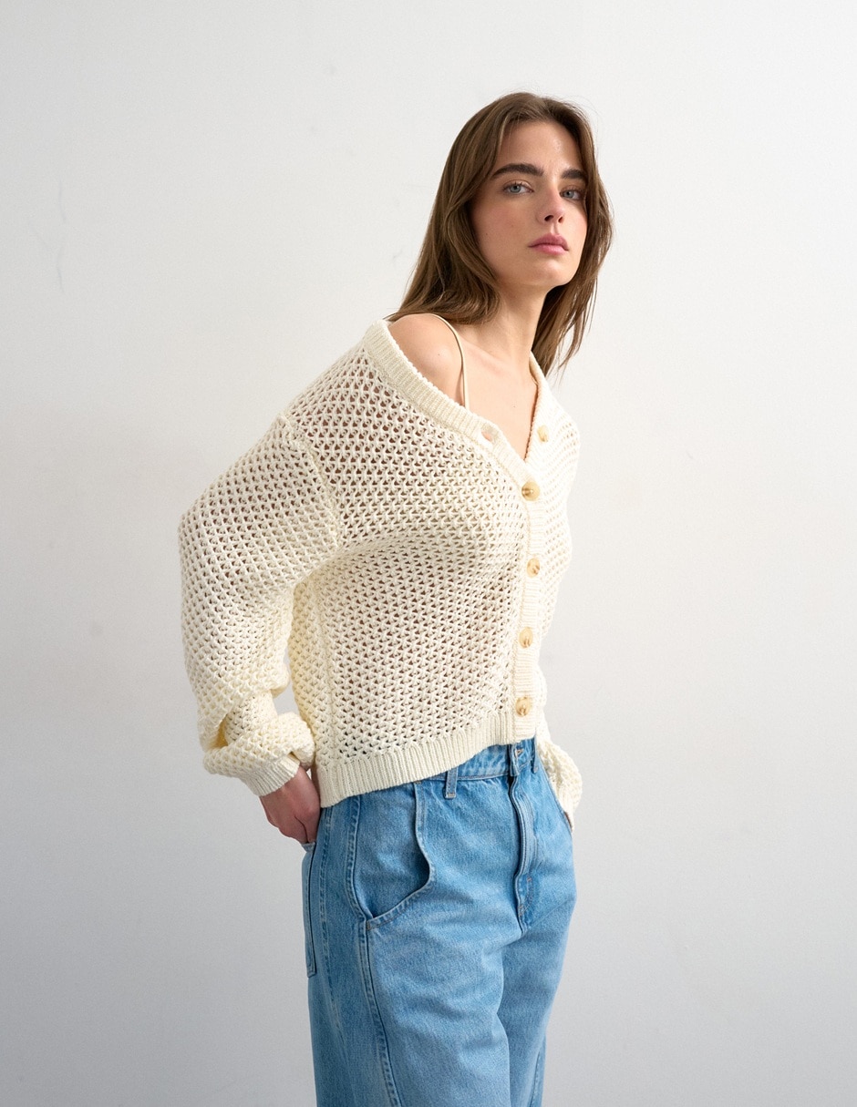 Suéter cuello V para mujer 3