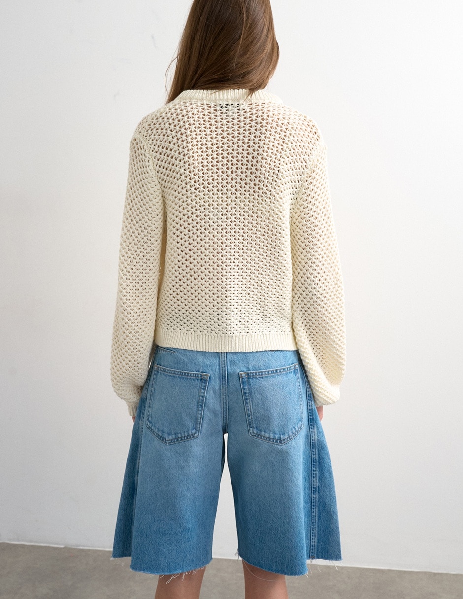 Suéter cuello V para mujer 4