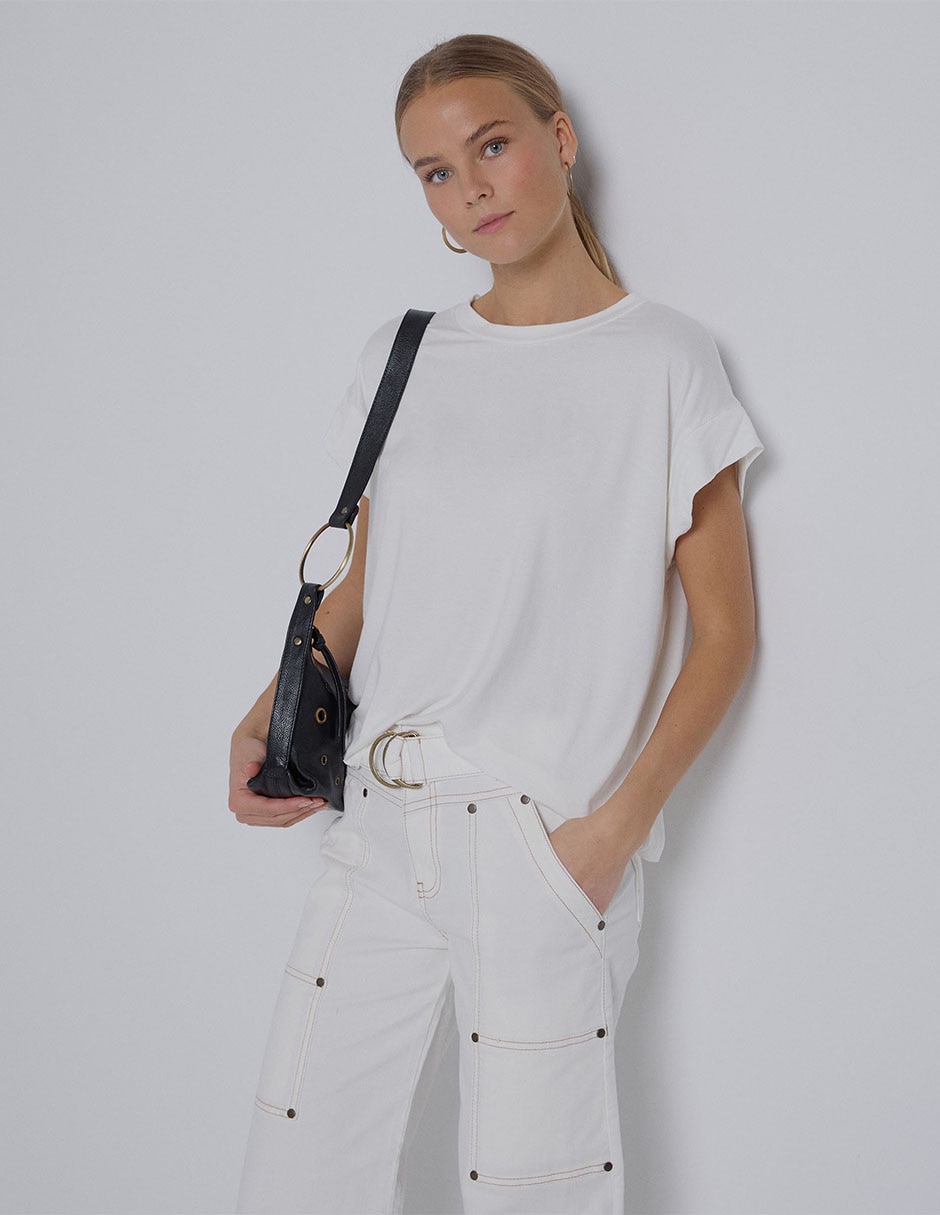 Playera manga corta cuello redondo para mujer Playera manga corta cuello redondo para mujer
