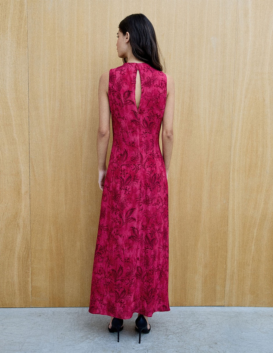 Vestido largo de fiesta escote con cuello 2
