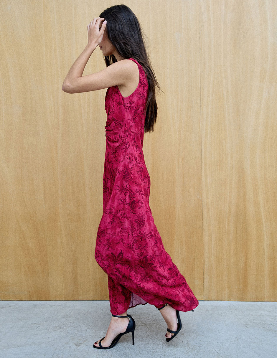 Vestido largo de fiesta escote con cuello 5