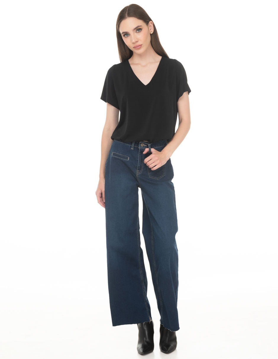 Blusa lvyou manga corta para mujer