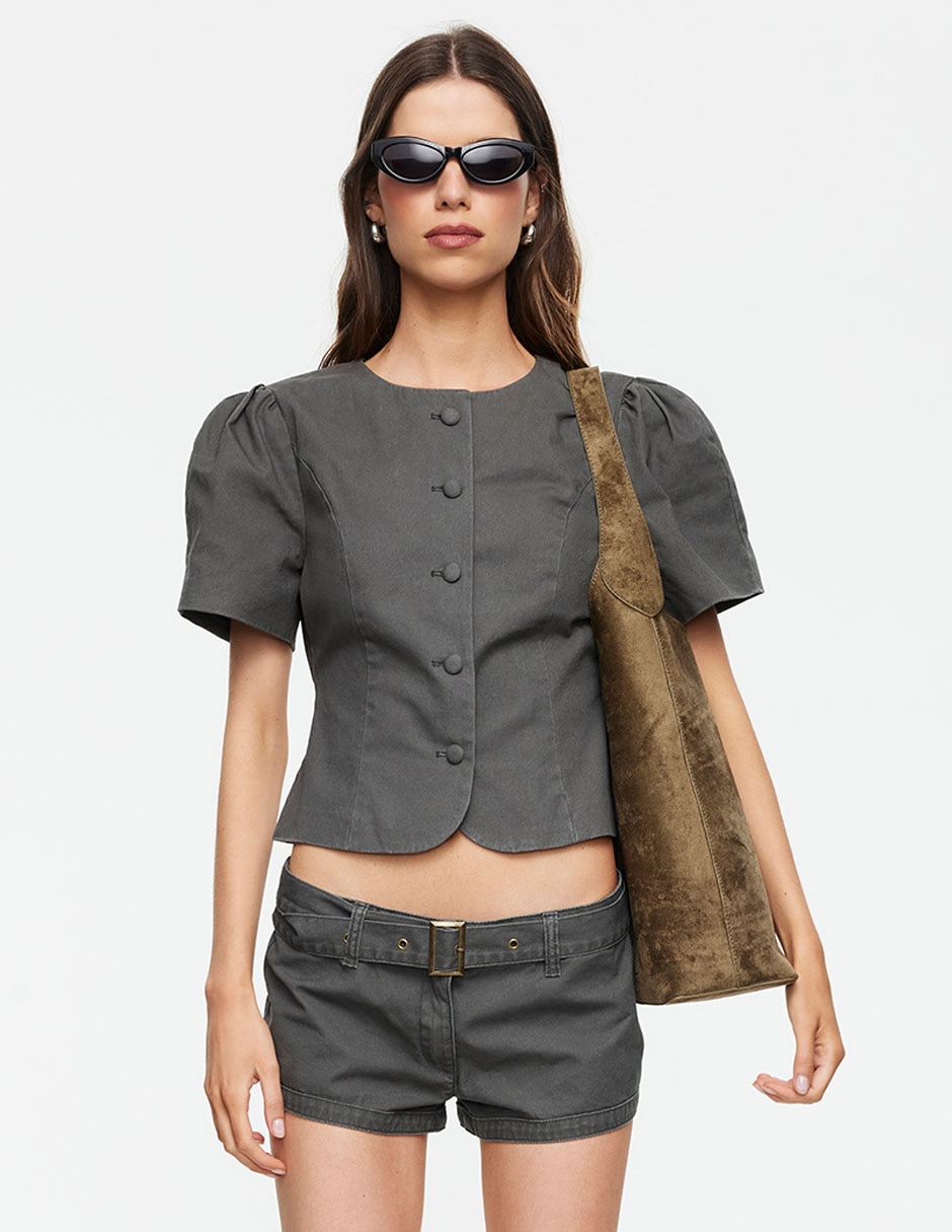 Blusa manga corta para mujer