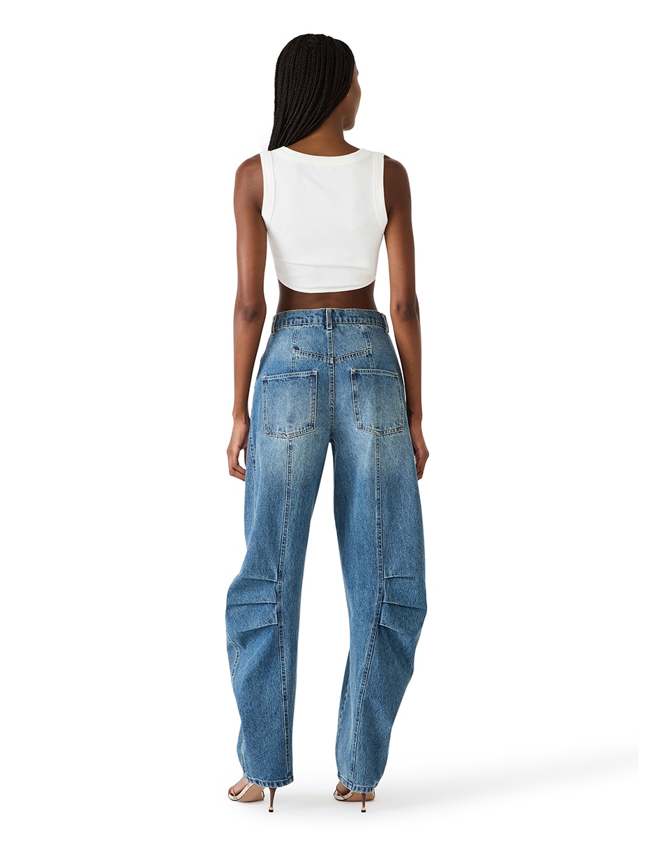 Jeans Barrel cintura alta para mujer 2