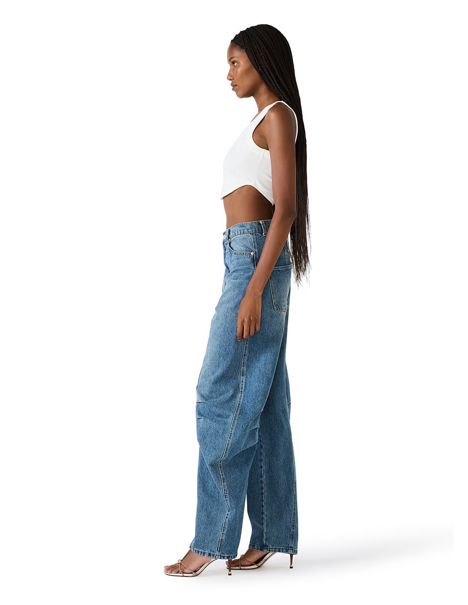 Jeans Barrel cintura alta para mujer 4