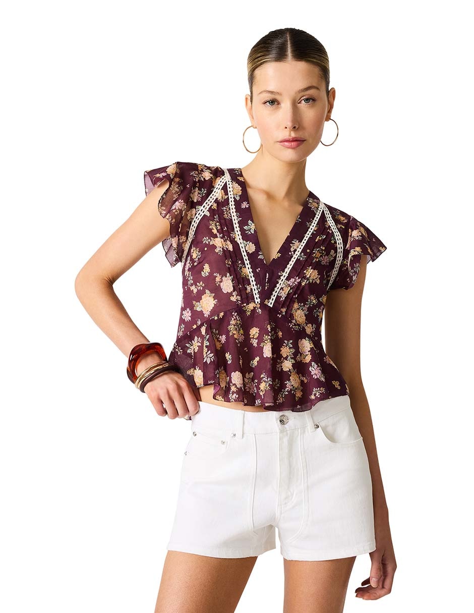 Top cuello V