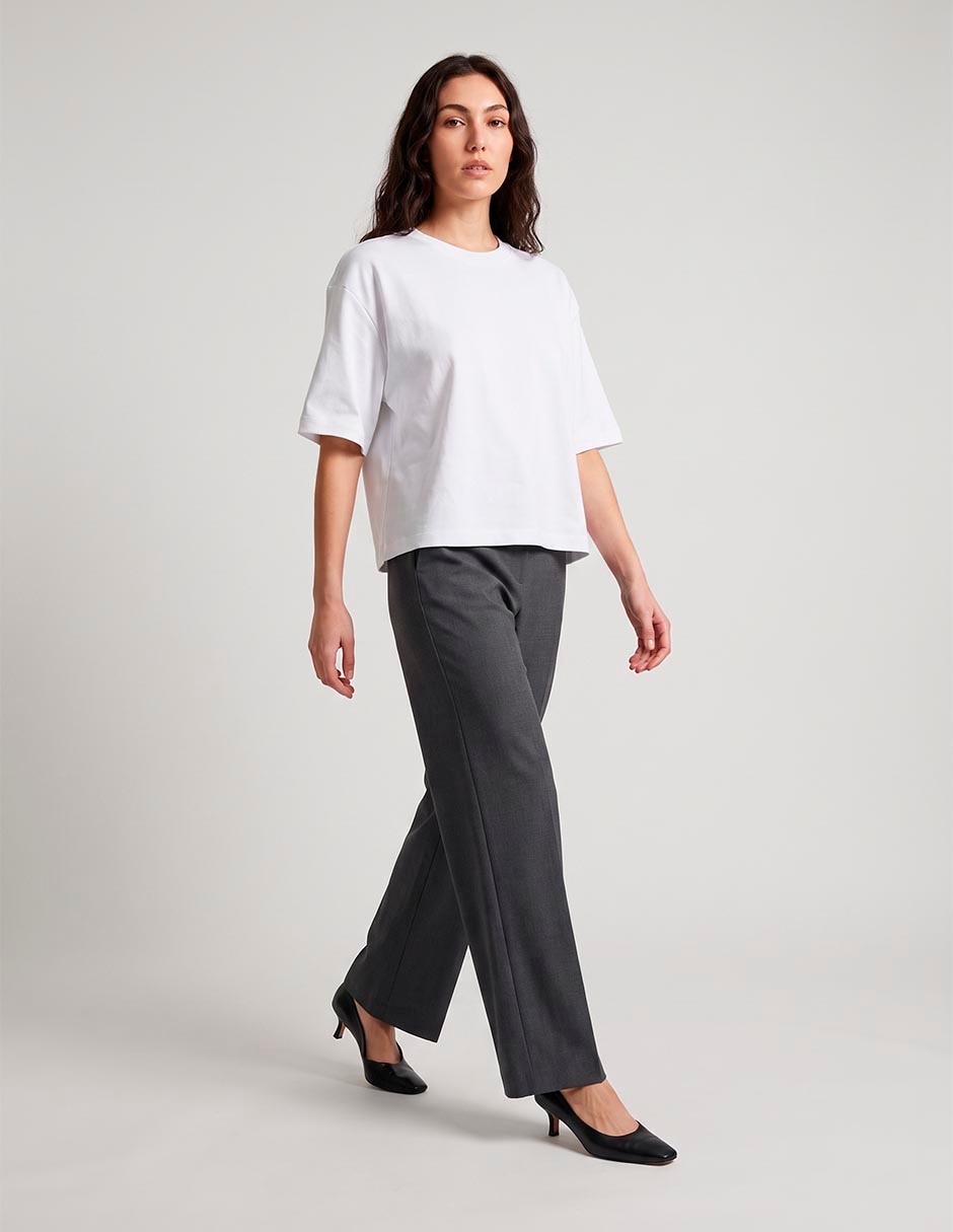 Playera al codo cuello redondo para mujer
