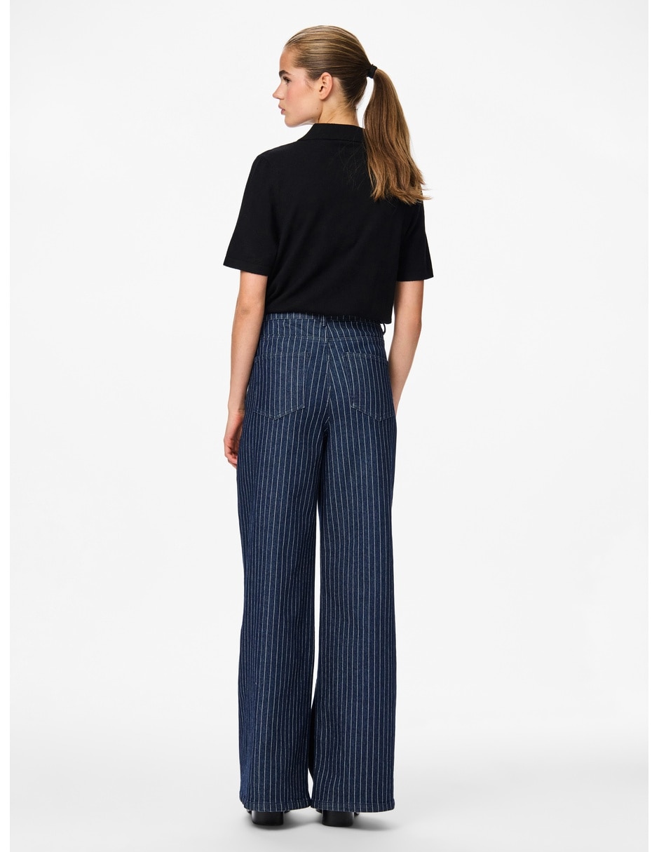 Jeans regular wide leg corte cintura alta para mujer 2
