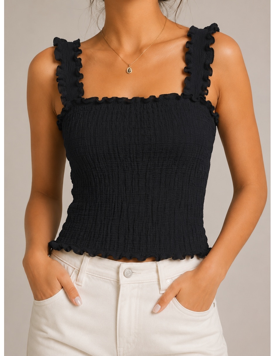 Top escote cuadrado tirante ancho 1