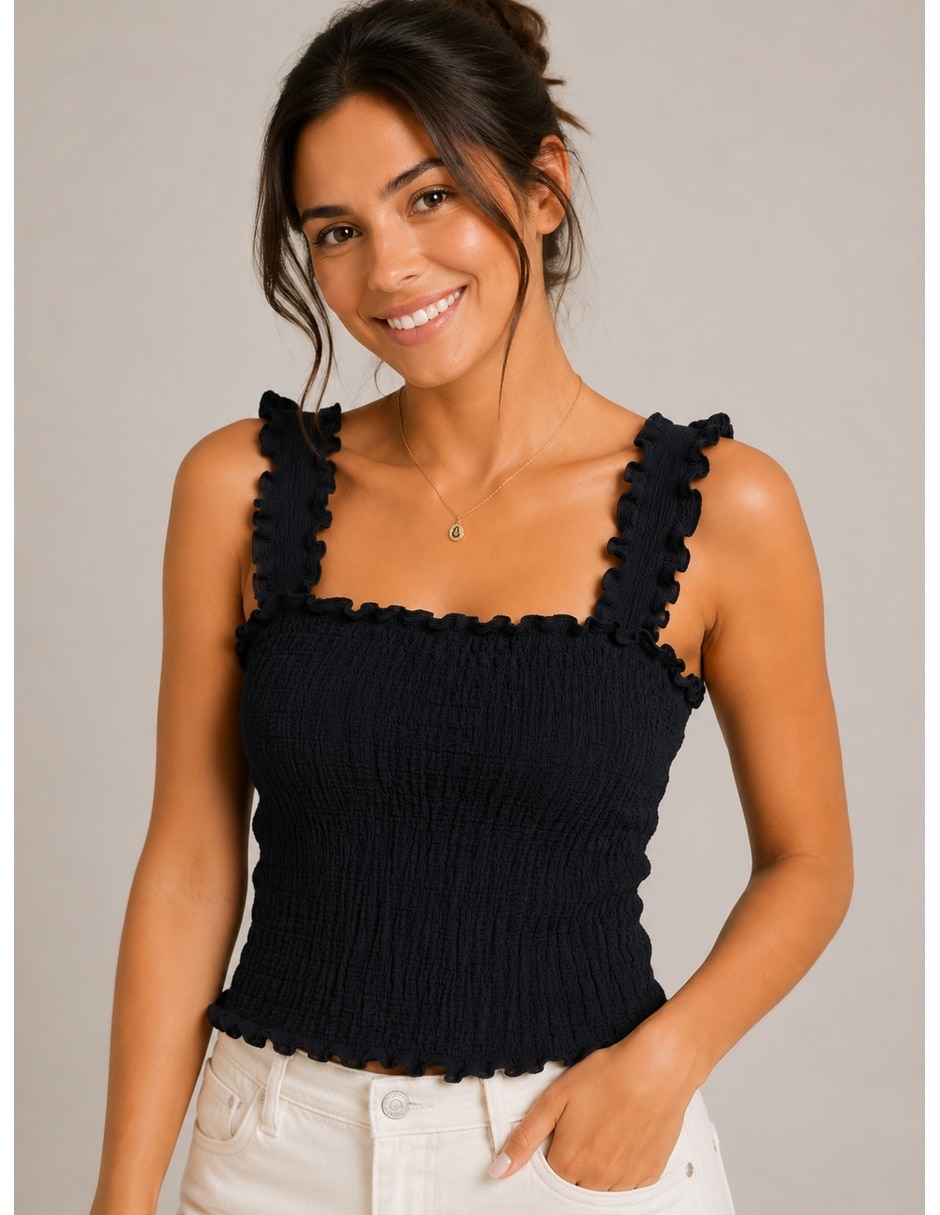 Top escote cuadrado tirante ancho 3