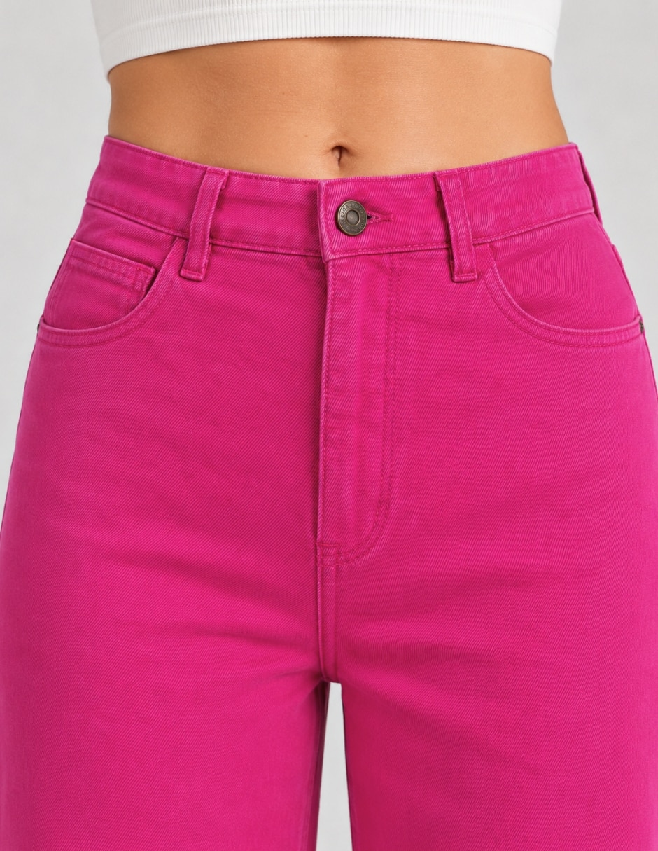 Jeans wide leg 25093-d gabardina para mujer 2