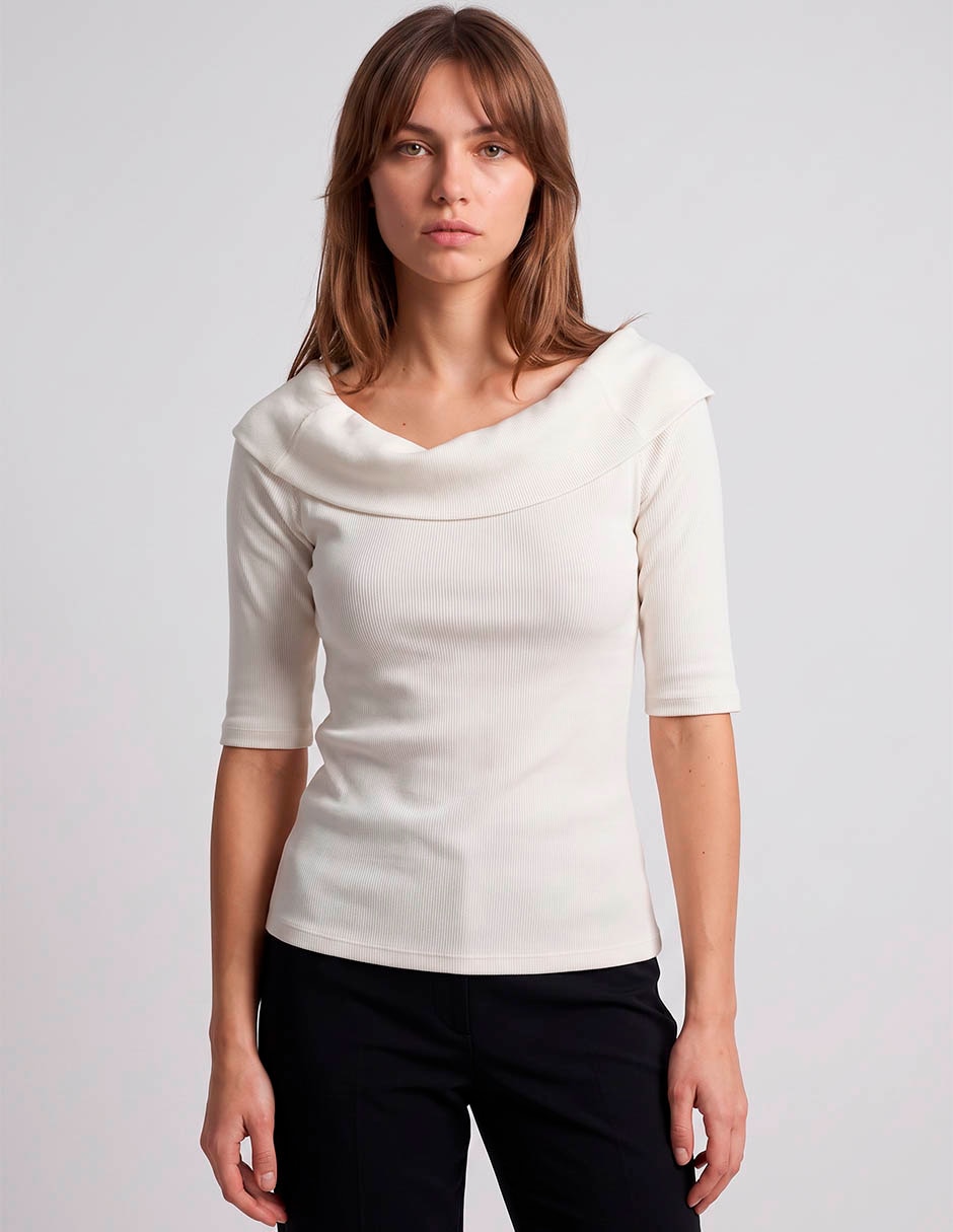 Blusa manga al codo para mujer