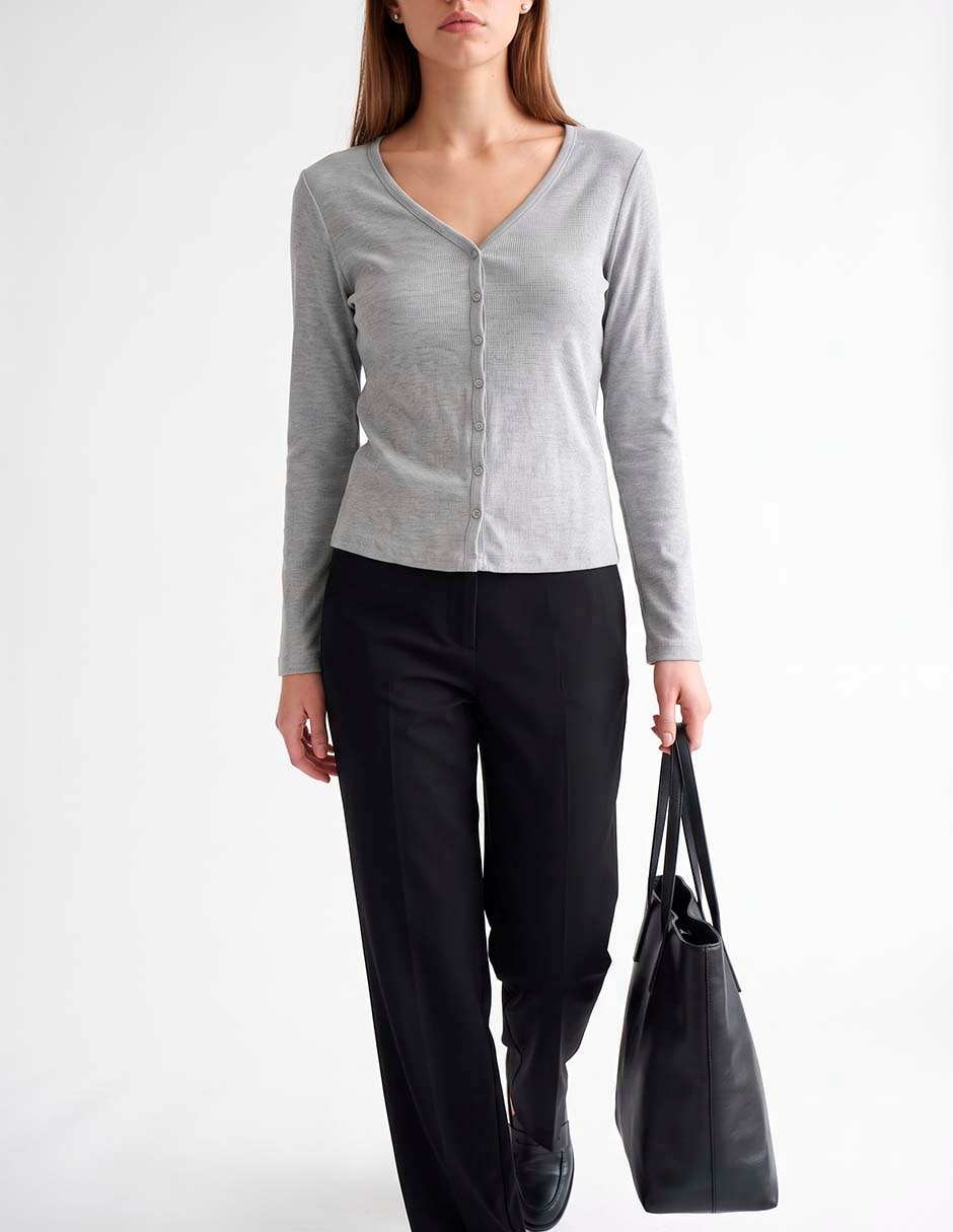 Suéter cuello v para mujer 2