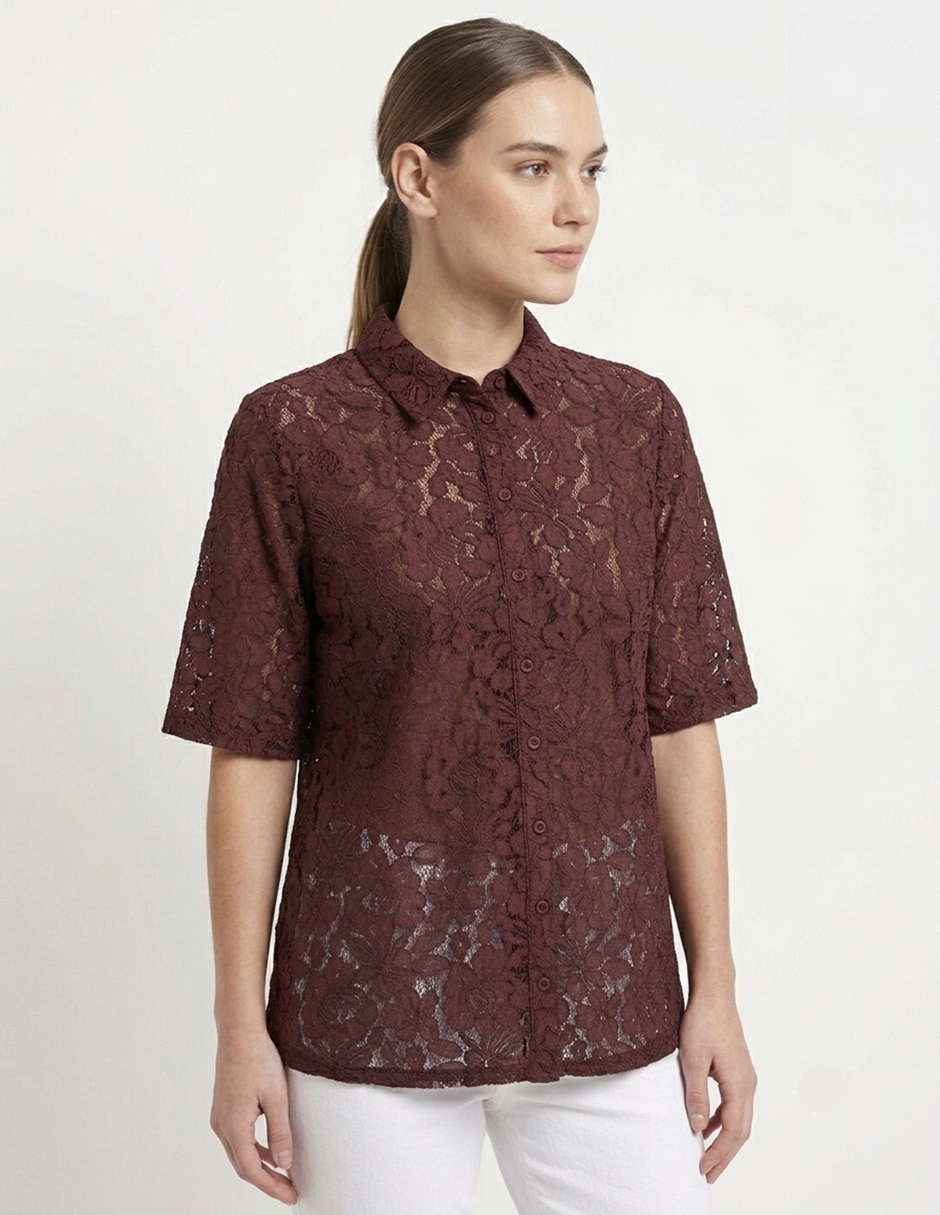 Camisa de algodón manga corta para mujer 2