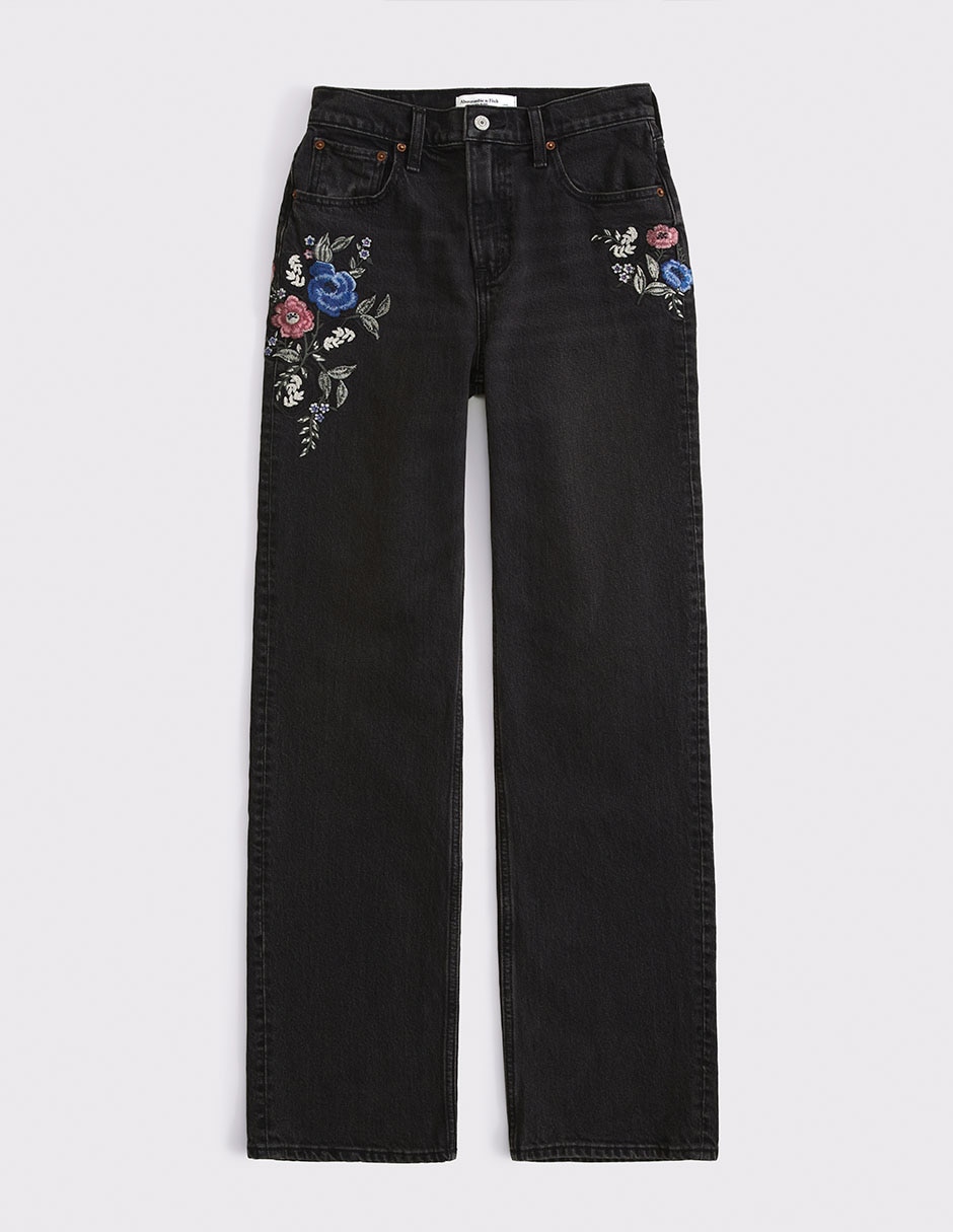 Jeans Relajado Abercrombie & Fitch cintura alta para mujer