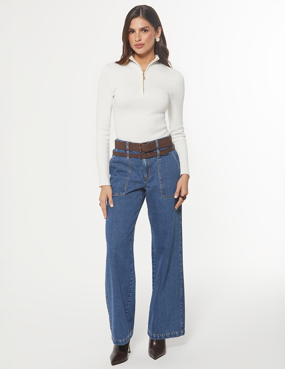 Jeans wide leg Studio F para mujer