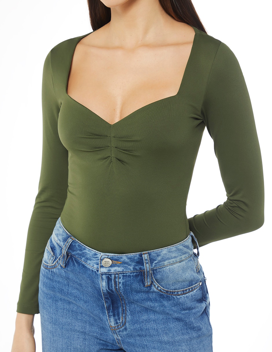 Body escote V para mujer 4